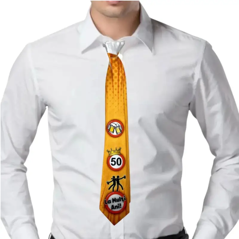 50 la multi ani, cravata cu mesaj, model crv024